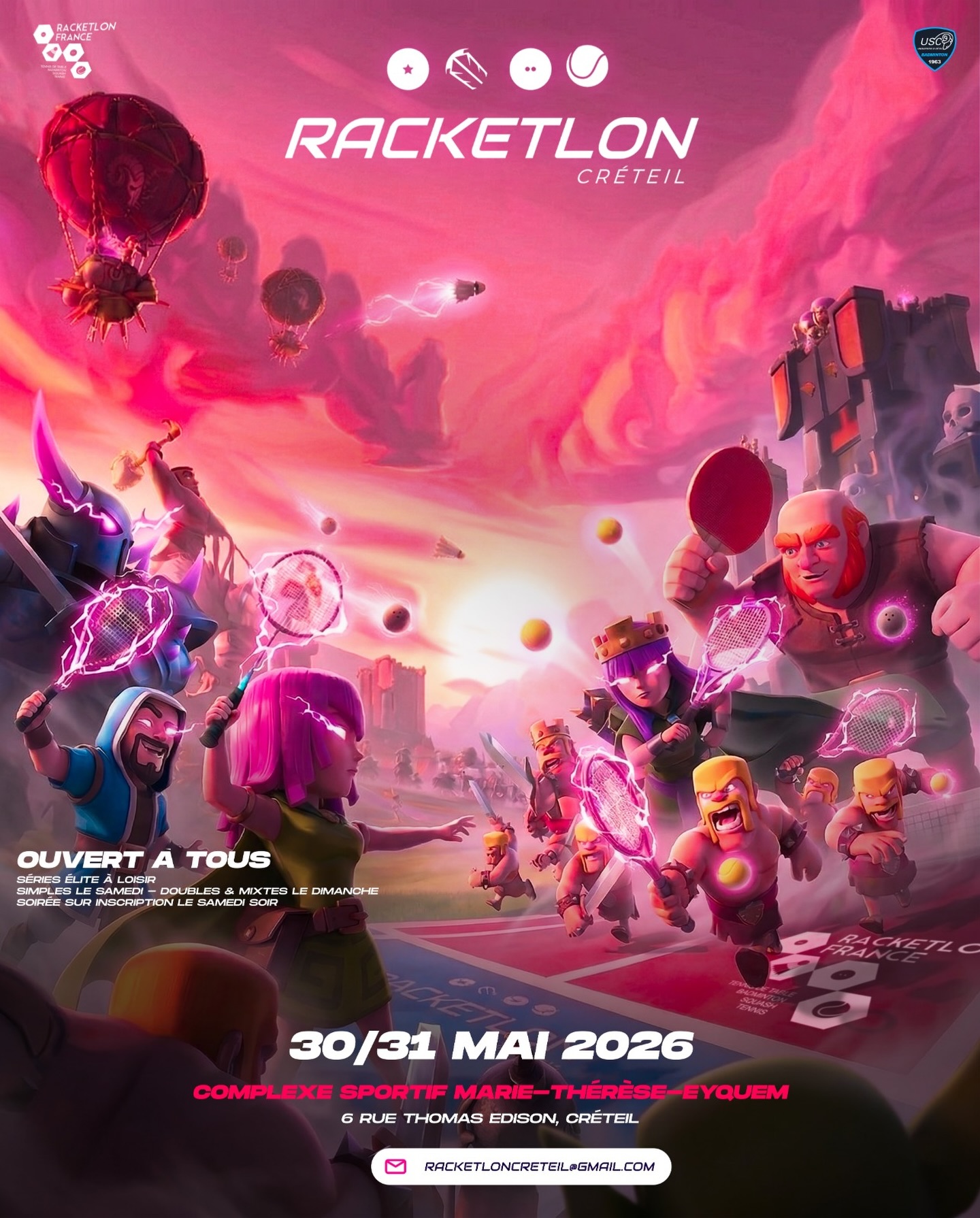 Affiche officielle Racketlon Créteil 2026